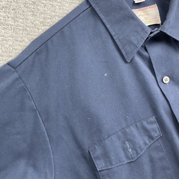 Vintage Air Transat Canada Employee Button Up Shirt Uniform Men Sz L Navy Blue * - Picture 12 of 16